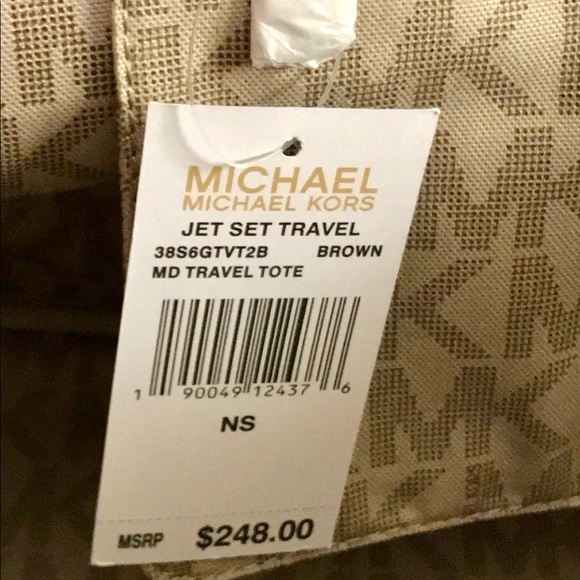 Michael Kors Signature Jet Set Travel Brown Tote - Picture 8 of 8